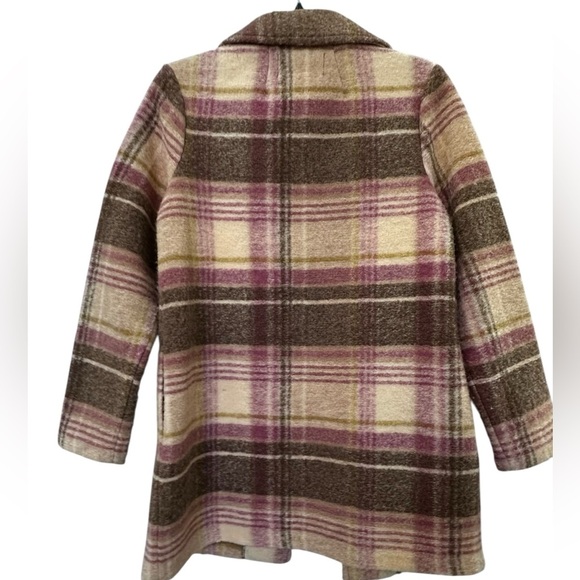 RACHEL ZOE Pink and Tan Plaid Open Front Coat with Pockets Size XS - Picture 2 of 11
